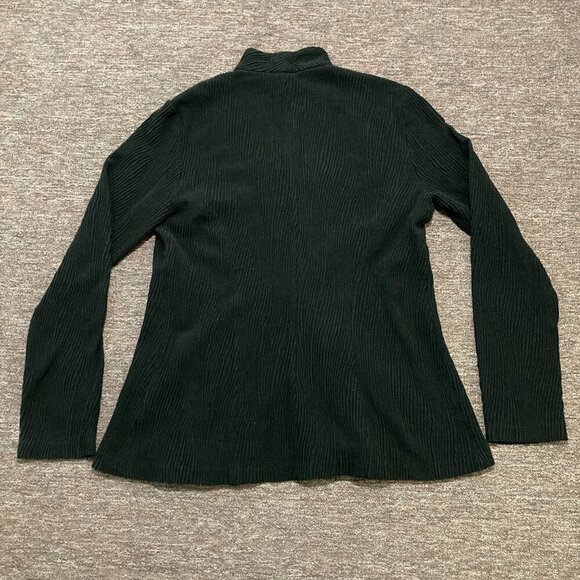 Eileen Fisher Jacket Blazer Women's Small Black Textured Ribbed Made in USA - Picture 2 of 11